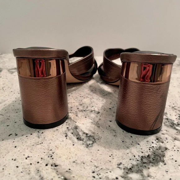 Paige Jone Bronze High Heel Slide Sandals Size 7.5 - Picture 5 of 8